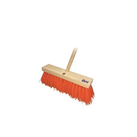 Bon Tool Street Broom - 5" Hi-Vis Orange Poly - 24" - Wood Handle 34-423